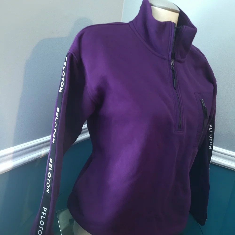 Peloton Purple Activewear Training Quarter-Zip Pullover With Draw Strings - Picture 2 of 2